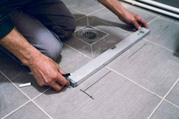 tiler at work