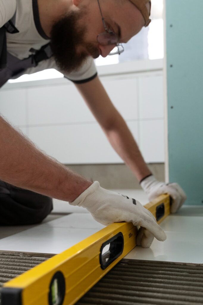 tiler at work
