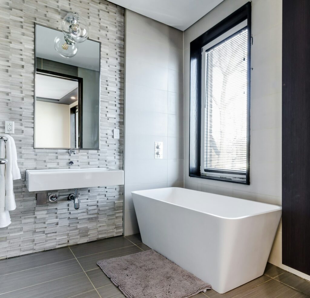 bathroom with wall and floor tiling