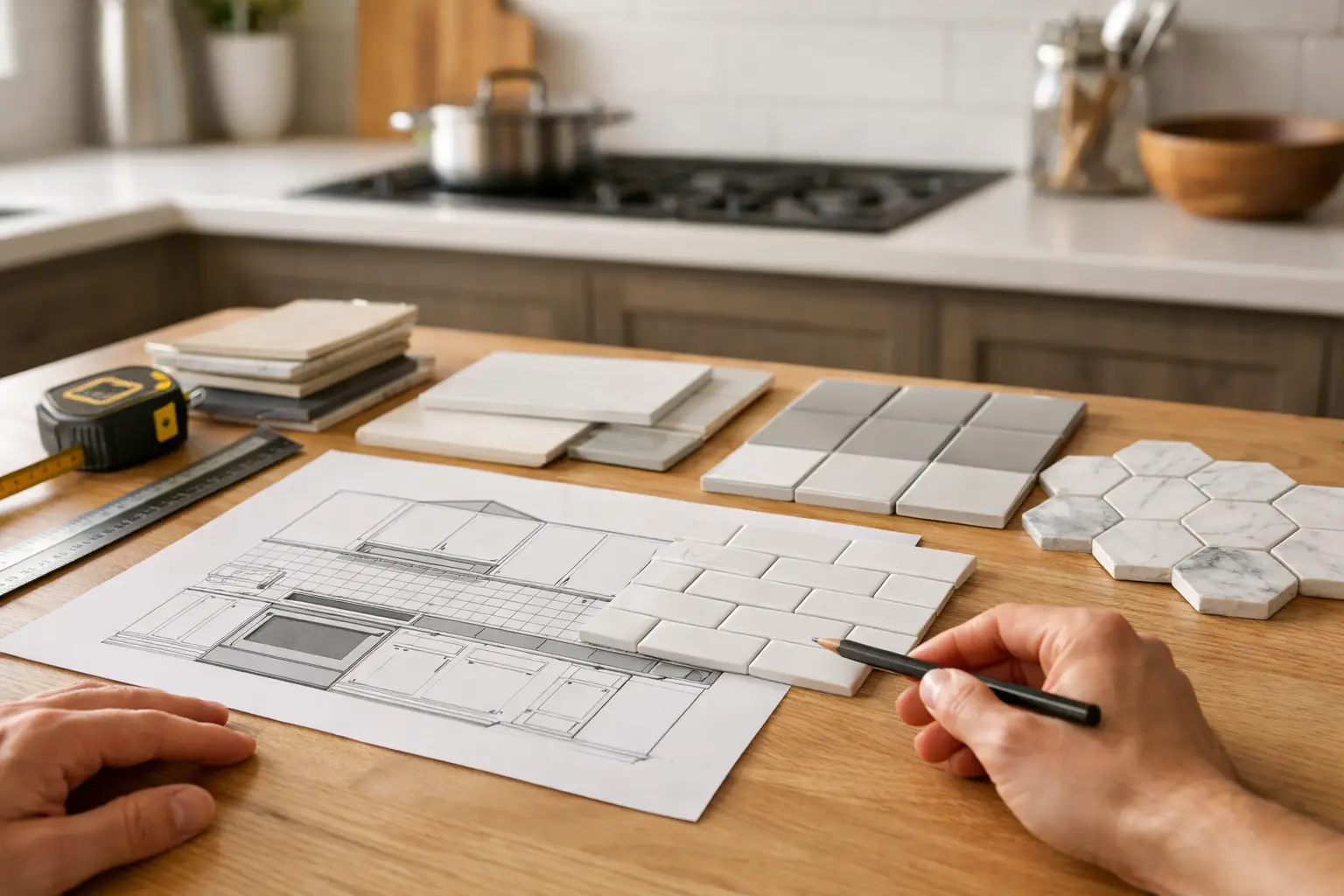 Planning Kitchen Splashback Tile Layout
