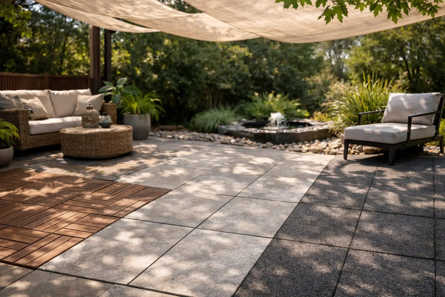 Best Patio Tiles for Shade That Stay Safe