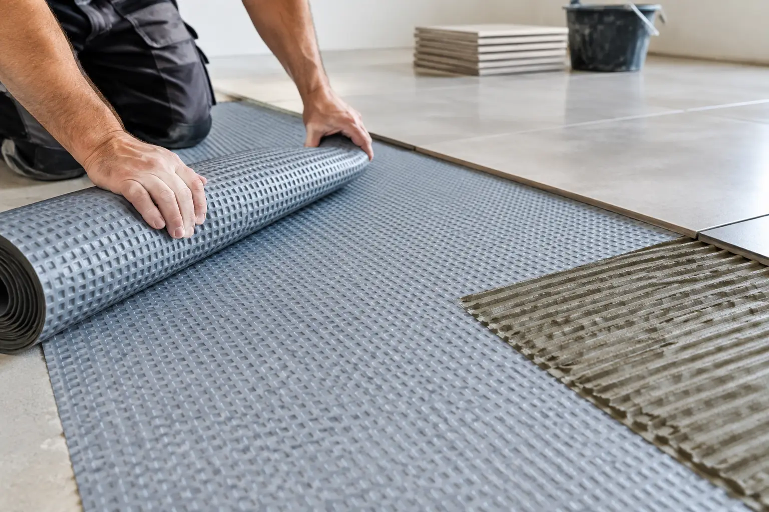 Installing Uncoupling Membrane Beneath Tiles Properly
